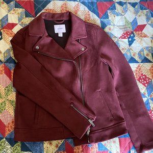 Faux Suede Moto Jacket - Old Navy Size M
